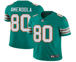 Men's Miami Dolphins #80 Danny Amendola Aqua Green Alternate 2018 Vapor Untouchable Stitched NFL Nike Limited Jersey