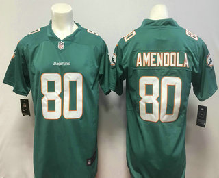 Men's Miami Dolphins #80 Danny Amendola Aqua Green Team Color 2018 Vapor Untouchable Stitched NFL Nike Limited Jersey