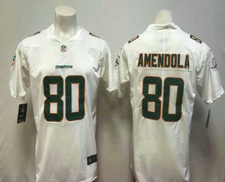 Men's Miami Dolphins #80 Danny Amendola White 2018 Vapor Untouchable Stitched NFL Nike Limited Jersey