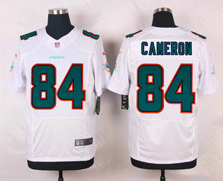 Men's Miami Dolphins #84 Jordan Cameron White Road NFL Nike Elite Jersey