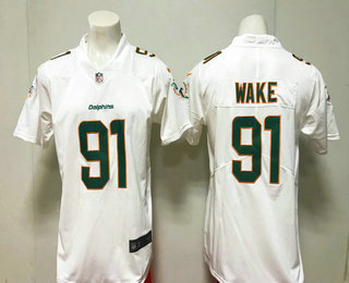 Men's Miami Dolphins #91 Cameron Wake White 2017 Vapor Untouchable Stitched NFL Nike Limited Jersey