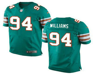 Men's Miami Dolphins #94 Mario Williams Aqua Green Alternate 2015 NFL Nike Elite Jersey
