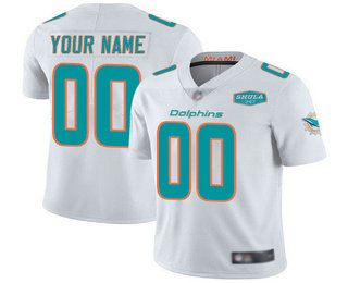 Men's Miami Dolphins ACTIVE PLAYER Custom 2020 White With 347 Shula Patch Vapor Untouchable Limited Stitched Jersey