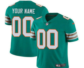 Men's Miami Dolphins Custom Vapor Untouchable Green Throwback NFL Nike Limited Jersey