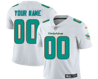Men's Miami Dolphins Custom Vapor Untouchable White Road NFL Nike Limited Jersey