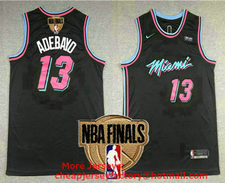 Men's Miami Heat #13 Bam Adebayo Black 2020 NBA Finals Patch Ultimate Software Stitched City Edition Jersey