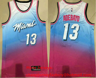 Men's Miami Heat #13 Bam Adebayo Blue Pink 2021 Nike City Edition Swingman Jersey