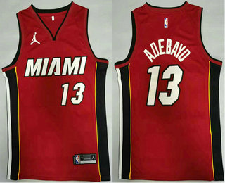 Men's Miami Heat #13 Bam Adebayo Red 2020 Brand Jordan Swingman Stitched NBA Jersey