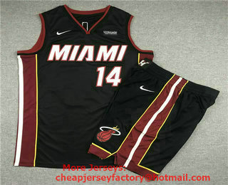 Men's Miami Heat #14 Tyler Herro Black 2019 Nike Swingman Stitched NBA Jersey With Shorts
