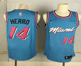 Men's Miami Heat #14 Tyler Herro Light Blue 2019 Nike Swingman Ultimate Software Stitched NBA Jersey