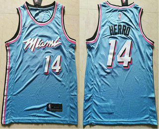 Men's Miami Heat #14 Tyler Herro Light Blue 2020 Nike City Edition Swingman Jersey