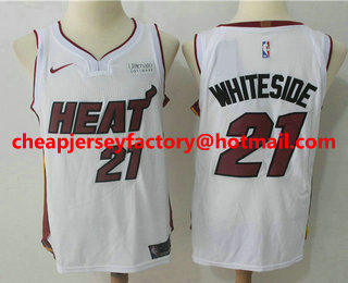Men's Miami Heat #21 Hassan Whiteside White 2017-2018 Nike Authentic Ultimate Software Stitched NBA Jersey