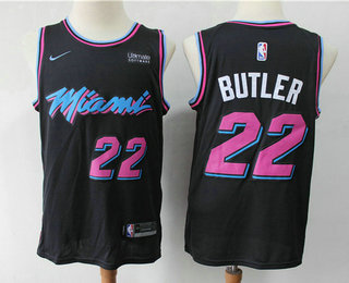 Men's Miami Heat #22 Jimmy Butler Black 2019 Ultimate Software Stitched City Edition Jersey