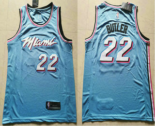 Men's Miami Heat #22 Jimmy Butler Light Blue 2020 Nike City Edition Swingman Jersey