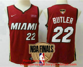 Men's Miami Heat #22 Jimmy Butler Red 2020 NBA Finals Patch Nike Swingman Ultimate Software Stitched NBA Jersey