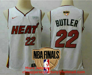 Men's Miami Heat #22 Jimmy Butler White 2020 NBA Finals Patch Nike Swingman Ultimate Software Stitched NBA Jersey