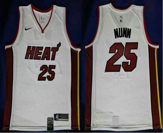 Men's Miami Heat #25 Kendrick Nunn White 2019 Nike Swingman Stitched NBA Jersey