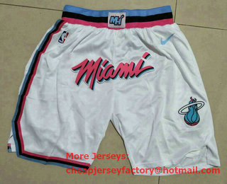 Men's Miami Heat 2019 White Printed City Edition Shorts