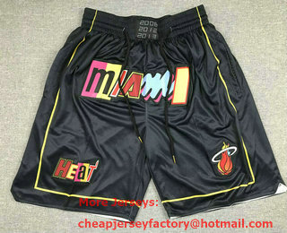 Men's Miami Heat Black Diamond 2022 City Edition Swingman Stitched Shorts 002