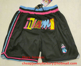 Men's Miami Heat NEW Black 2022 City Edition Swingman Stitched Shorts 006
