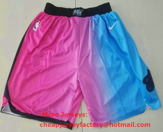 Men's Miami Heat Pink Blue 2021 Nike City Edition Swingman Shorts