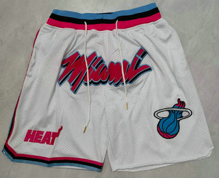Men's Miami Heat White Just Don Shorts