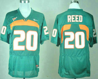 Men's Miami Hurricanes #20 Reed Green Jersey