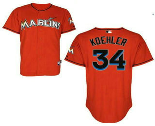 Men's Miami Marlins #34 Tom Koehler Orange Stitched Baseball Jersey