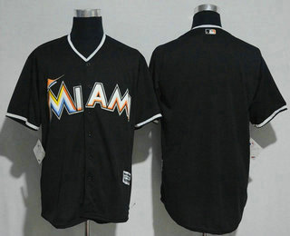 Men's Miami Marlins Blank Black Stitched MLB Cool Base Jersey
