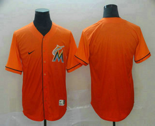 Men's Miami Marlins Blank Nike Orange Fade Stitched Jersey