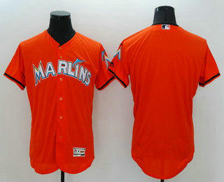 Men's Miami Marlins Blank Orange 2016 Flexbase Baseball Jersey