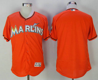 Men's Miami Marlins Blank Orange Stitched MLB Flex Base Jersey