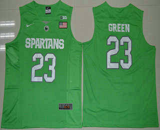 Men's Michigan State Spartans #23 Draymond Apple Green Green College Basketball Nike Jersey