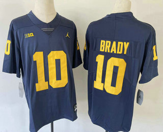 Men's Michigan Wolverines #10 Tom Brady Navy Blue 2022 Vapor Untouchable Stitched Jersey