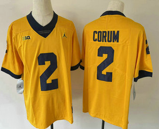Men's Michigan Wolverines #2 Blake Corum Yellow 2022 Vapor Untouchable Stitched Jersey