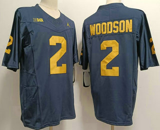 Men's Michigan Wolverines #2 Charles Woodson Navy Blue 2023 FUSE Vapor Stitched Jersey