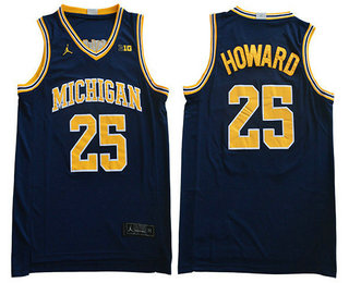 Men's Michigan Wolverines #25 Desmond Howard 2019 Navy Blue College Basketball Swingman Stitched NCAA Jersey