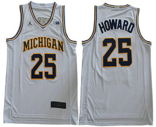 Men's Michigan Wolverines #25 Desmond Howard 2019 White College Basketball Swingman Stitched NCAA Jersey