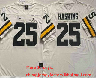 Men's Michigan Wolverines #25 Hassan Haskins White 2022 Vapor Untouchable Stitched Nike Jersey