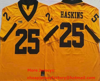 Men's Michigan Wolverines #25 Hassan Haskins Yellow 2022 Vapor Untouchable Stitched Nike Jersey