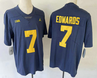 Men's Michigan Wolverines #7 Donovan Edwards Navy Blue 2022 Vapor Untouchable Stitched Jersey