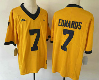 Men's Michigan Wolverines #7 Donovan Edwards Yellow 2022 Vapor Untouchable Stitched Jersey