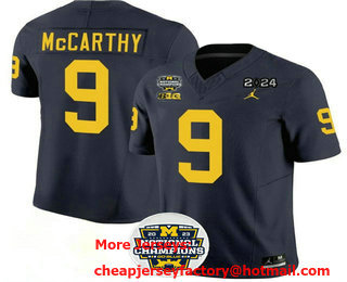 Men's Michigan Wolverines #9 JJ McCarthy FUSE Navy National Championship Stitched Jersey