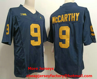 Men's Michigan Wolverines #9 JJ McCarthy Navy FUSE College Football Jersey