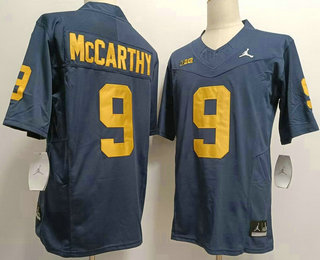 Men's Michigan Wolverines #9 JJ Mccarthy Navy Blue 2023 FUSE Vapor Stitched Jersey