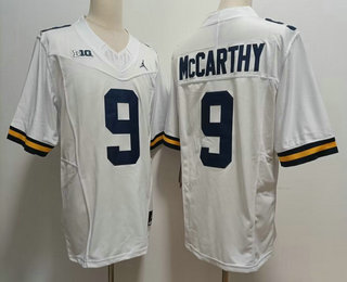 Men's Michigan Wolverines #9 JJ Mccarthy White 2023 FUSE Vapor Stitched Jersey