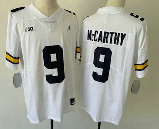 Men's Michigan Wolverines #9 JJ Mccarthy White Jordan 2022 Vapor Untouchable Stitched Jersey