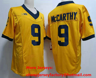 Men's Michigan Wolverines #9 JJ Mccarthy Yellow 2023 FUSE Vapor Stitched Jersey