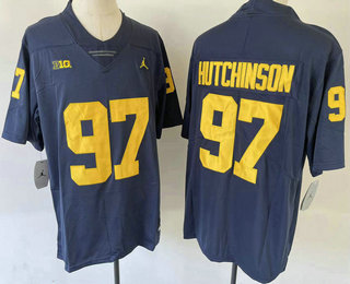 Men's Michigan Wolverines #97 Aidan Hutchinson Navy Blue 2022 Vapor Untouchable Stitched Jersey