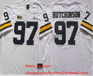 Men's Michigan Wolverines #97 Aidan Hutchinson White 2022 Vapor Untouchable Stitched Nike Jersey